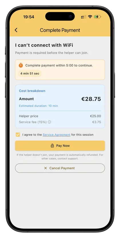 Pay, solve, done